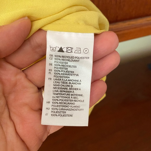 H&M yellow/chartreuse color breathy light shirt - Picture 5 of 7